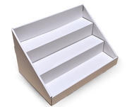 Cardboard box with white interior on a white background